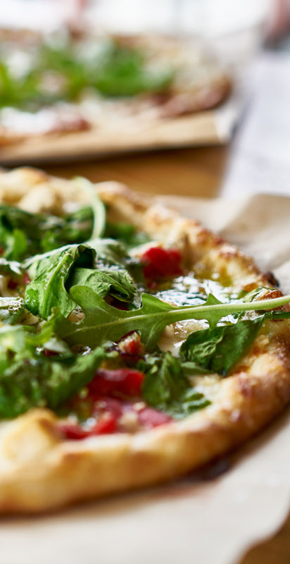 Close up of Burrata Pizza