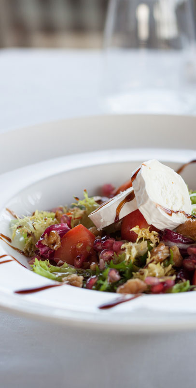Close up of Burrata Salad