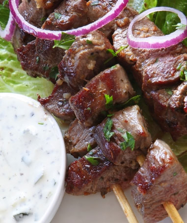 Spaducci lamb skewers